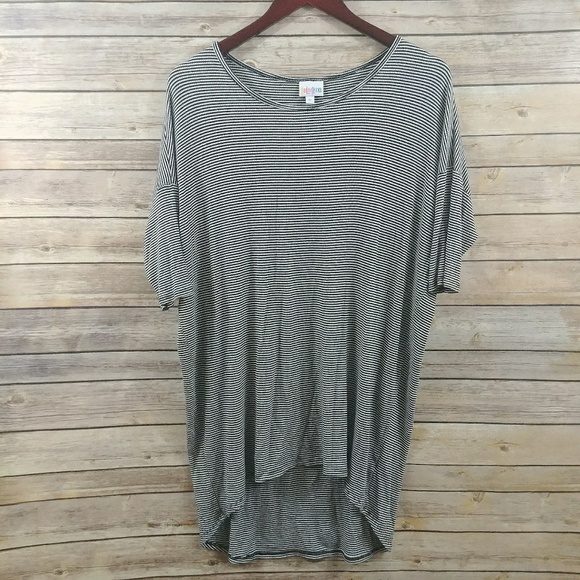 🚫 SOLD Lularoe Irma Striped Black White Medium - Picture 3 of 6